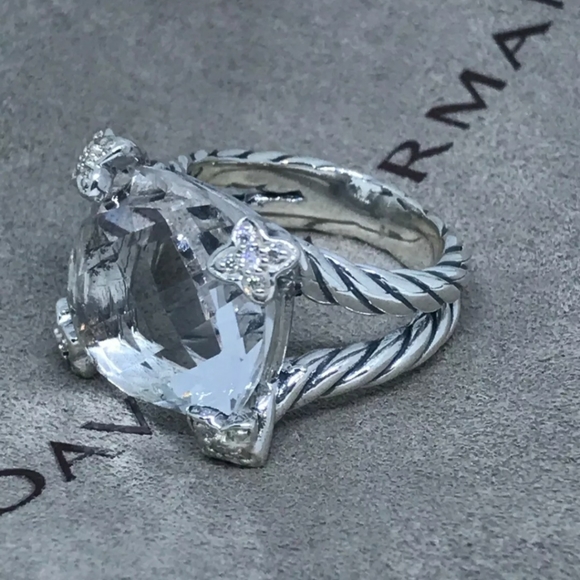 ❣️SOLD❣️David Yurman - White Topaz & Diamond Ring - Picture 4 of 8